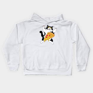 Funny Crazy Foodie Fast Food Lover Pizza Cat Kids Hoodie